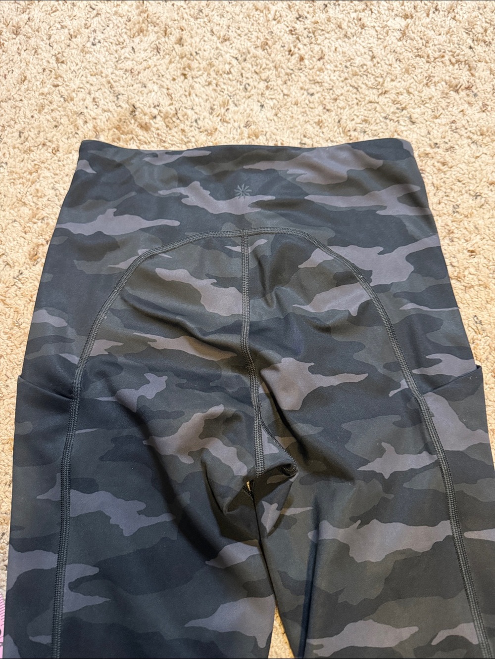 Athleta Black & Gray Camo 7/8 Performance Tights - Picture 5 of 7